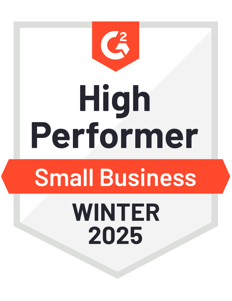 G2 Recruitment Marketing High Performing Small Business Badge Winter 2025